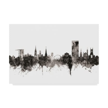 Michael Tompsett 'Cheltenham England Skyline Black White' Canvas Art,30x47